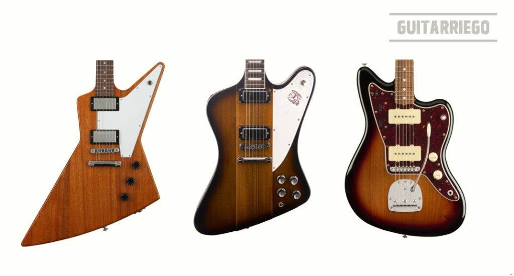 La Gibson Firebird comparée à la Gibson Explorer et au Fender Jazzmaster.