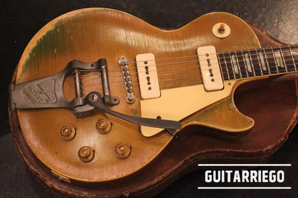 Gibson Les Paul Goldtop de 1956 avec chevalet trémolo Bigsby.