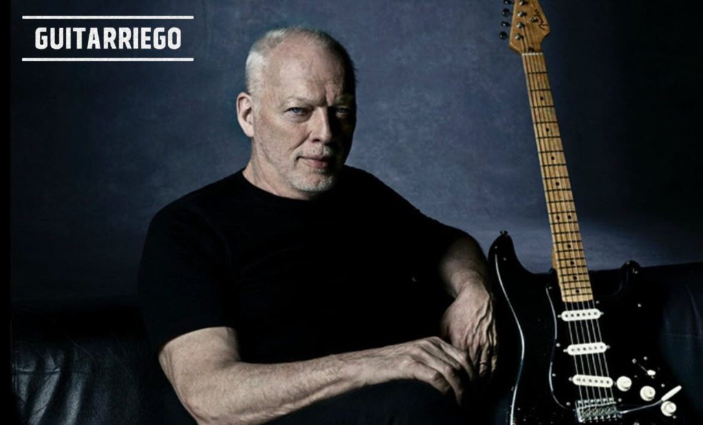 David Gilmour and his most iconic electric guitar, the Black Strat.