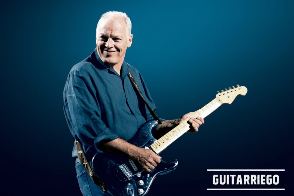 David Gilmour playing with the black Strat in a recital.