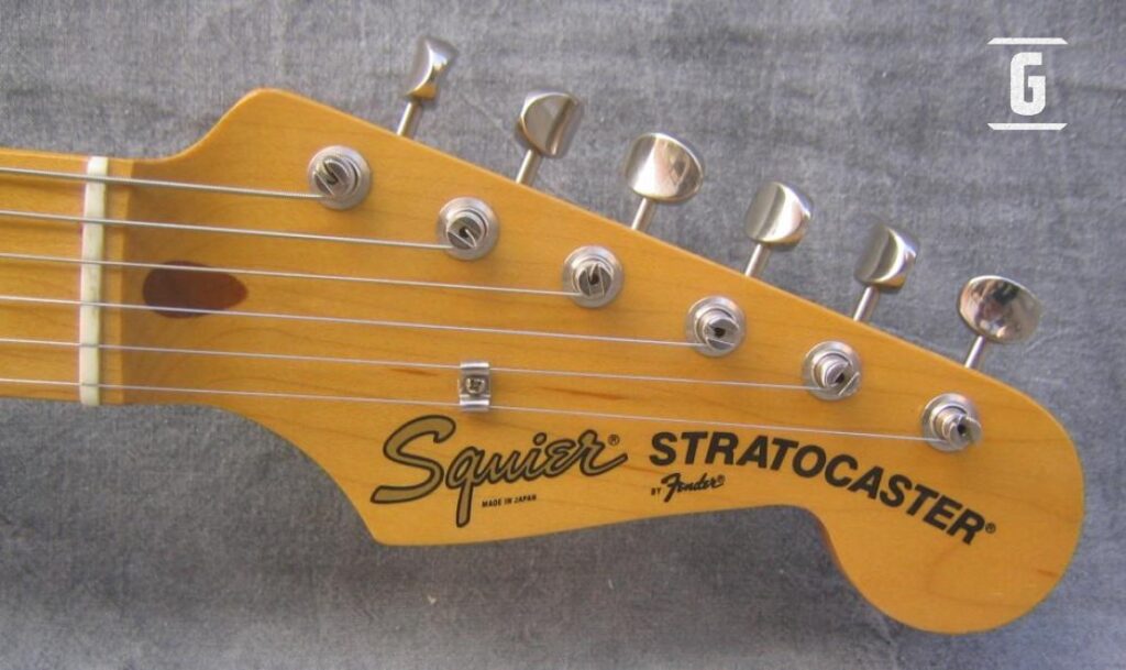 Squier JV headstock from 1983 and 1984.