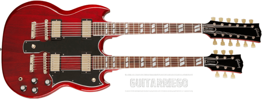 Gibson EDS-1275 Double Neck, die schwerste E-Gitarre auf unserer Liste.