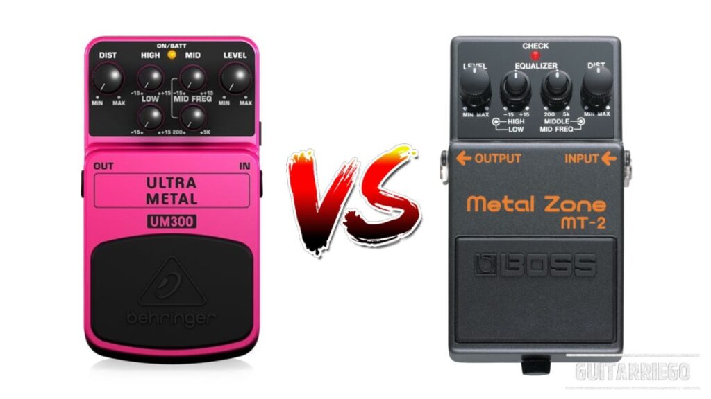 Behringer UM300 Ultra Metal vs. BOSS MT-2 Distorsión de zonas metálicas